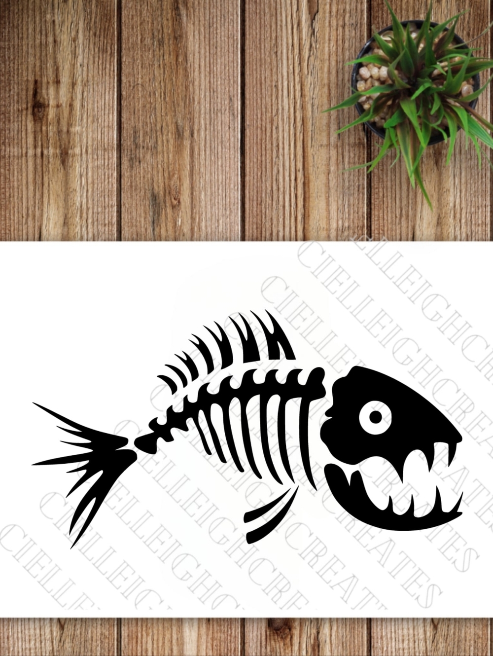 *2 for $20* Fish Skeleton Vinyl decal  sticker Handcrafted